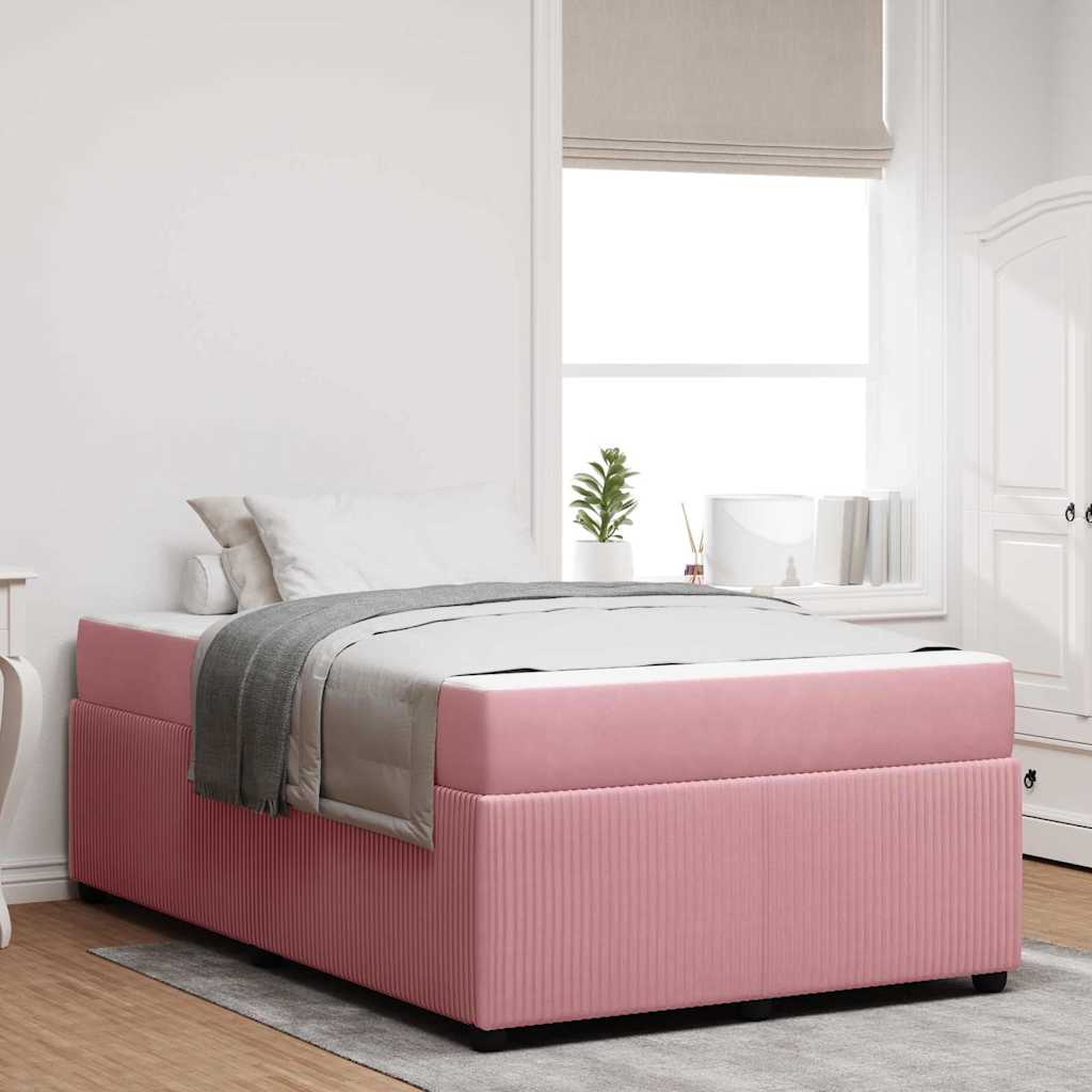 Bedframe met matras met matras Roze 120 x 200 cm Fluweel