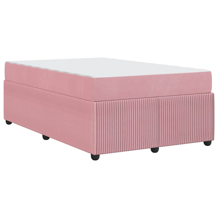 Bedframe met matras met matras Roze 120 x 200 cm Fluweel
