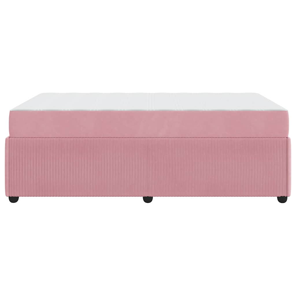 Bedframe met matras met matras Roze 120 x 200 cm Fluweel