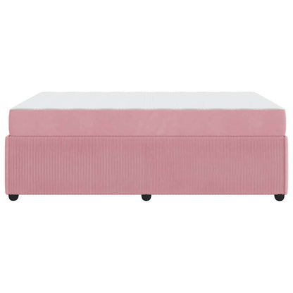 Bedframe met matras met matras Roze 120 x 200 cm Fluweel