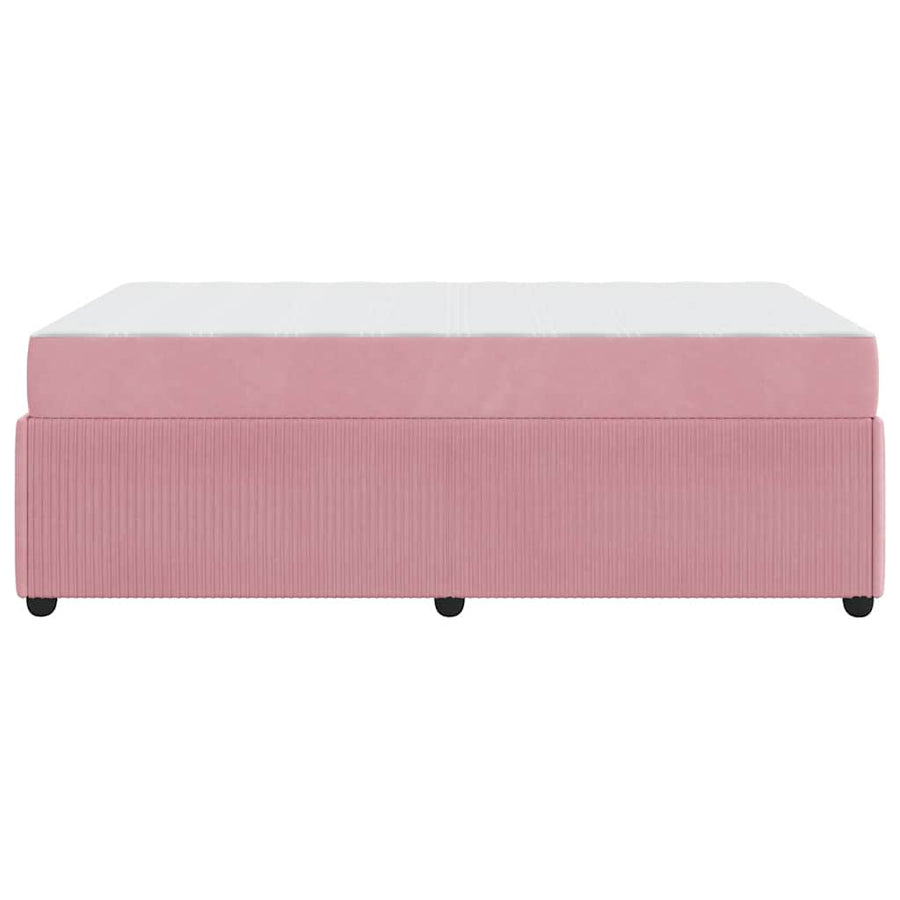 Bedframe met matras met matras Roze 120 x 200 cm Fluweel