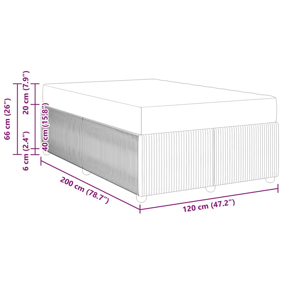 Bedframe met matras met matras Roze 120 x 200 cm Fluweel