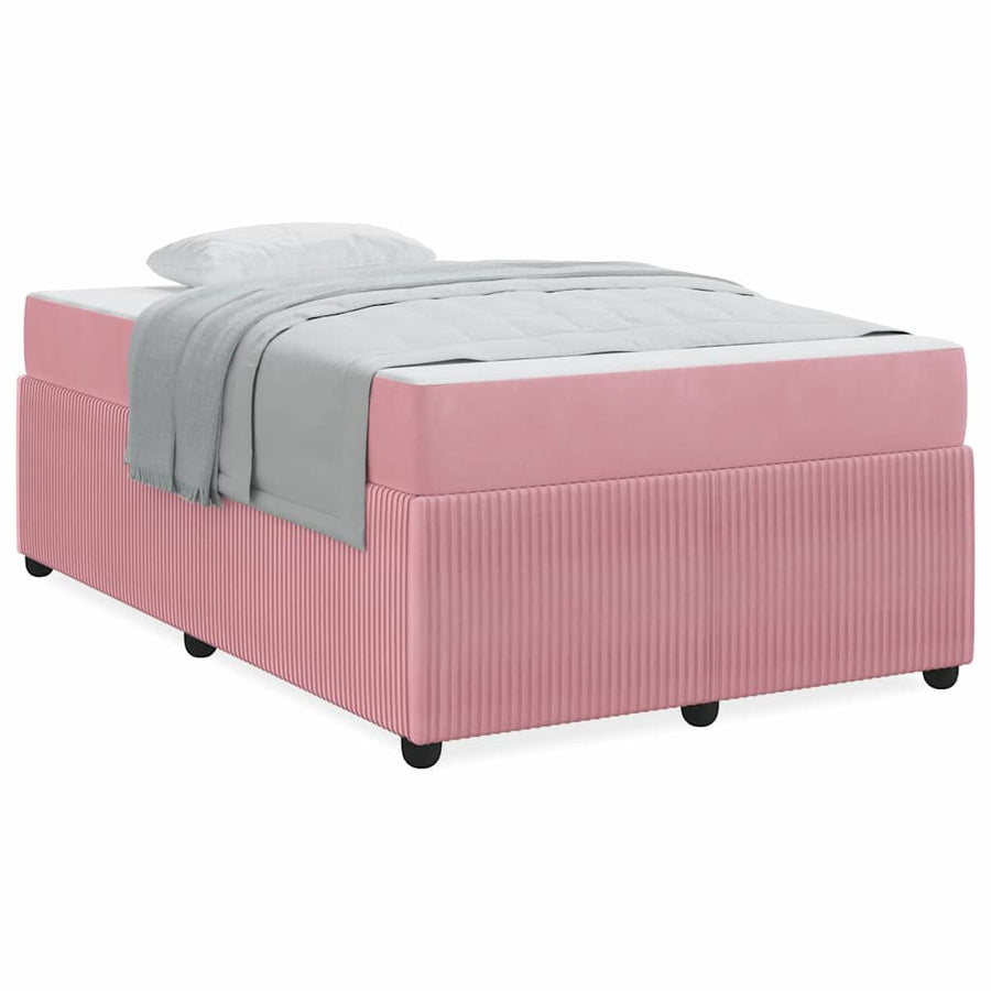 Bedframe met matras met matras Roze 120 x 200 cm Fluweel