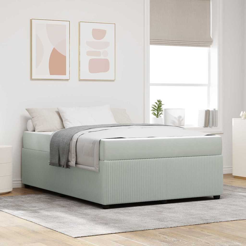 Bedframe met matras Anders Lichtgrijs 140 x 200 cm Fluweel