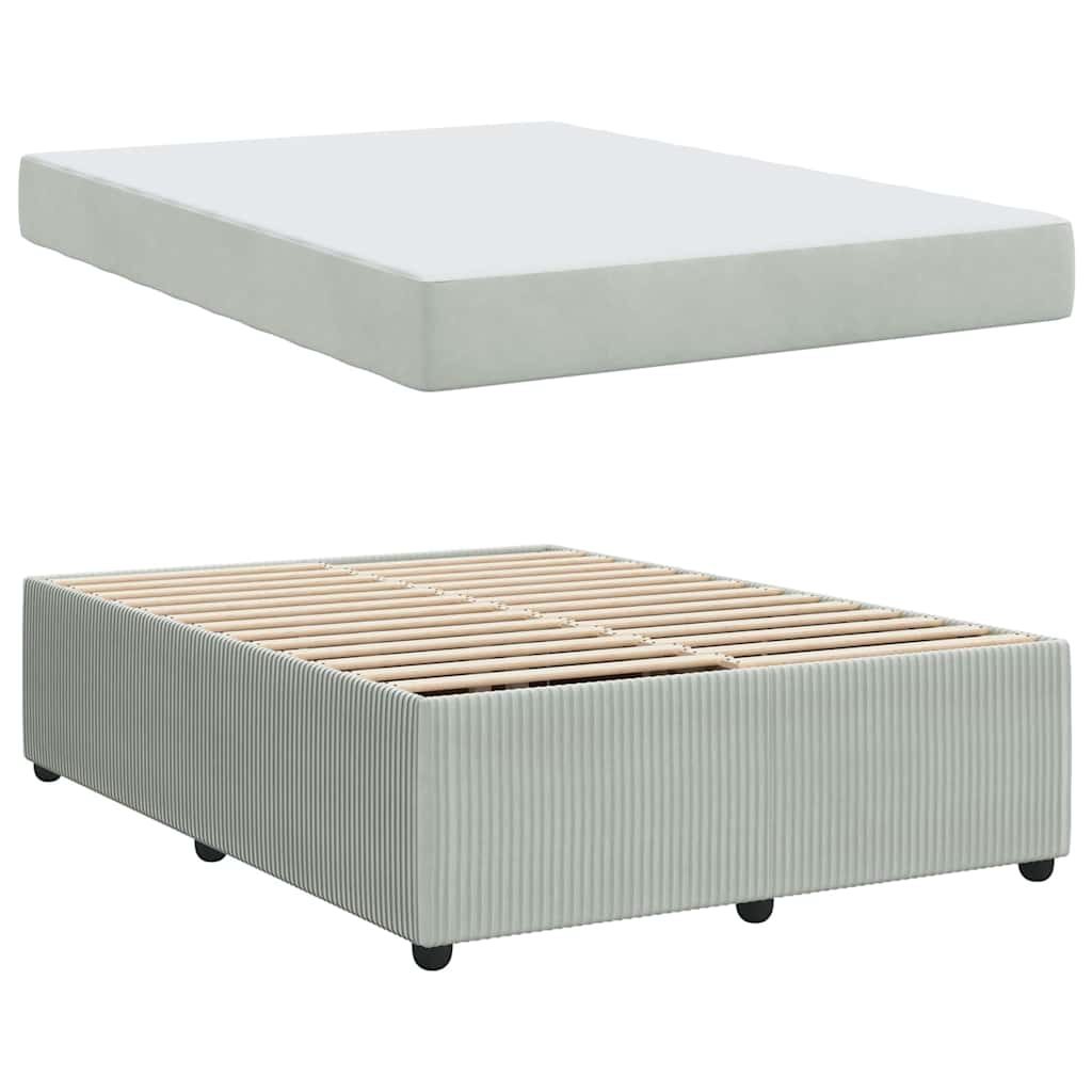 Bedframe met matras Anders Lichtgrijs 140 x 200 cm Fluweel