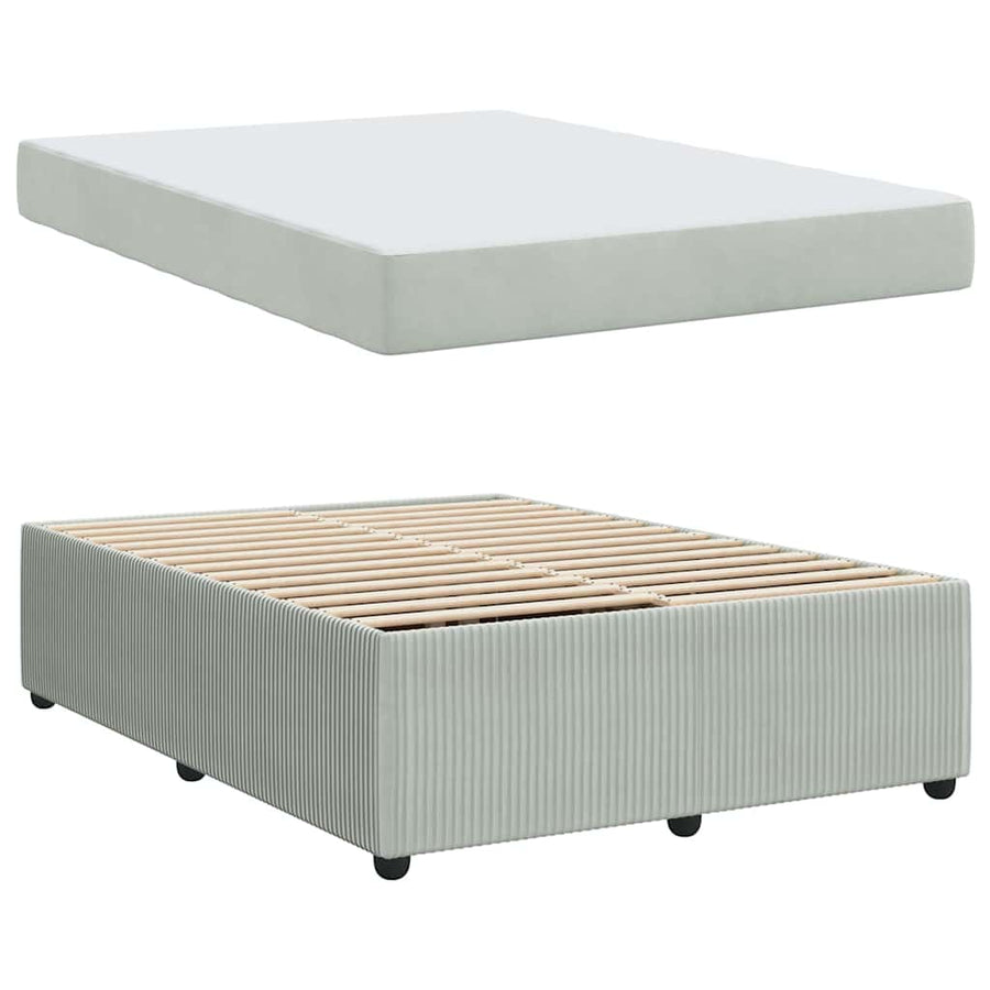Bedframe met matras Anders Lichtgrijs 140 x 200 cm Fluweel