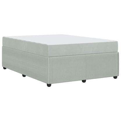 Bedframe met matras Anders Lichtgrijs 140 x 200 cm Fluweel