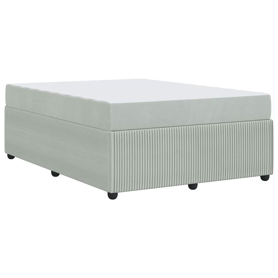 Bedframe met matras Anders Lichtgrijs 140 x 200 cm Fluweel