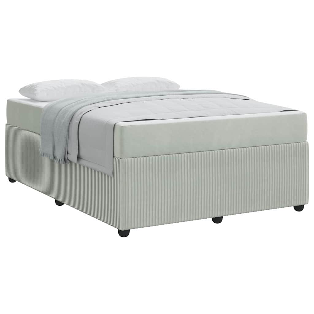 Bedframe met matras Anders Lichtgrijs 140 x 200 cm Fluweel