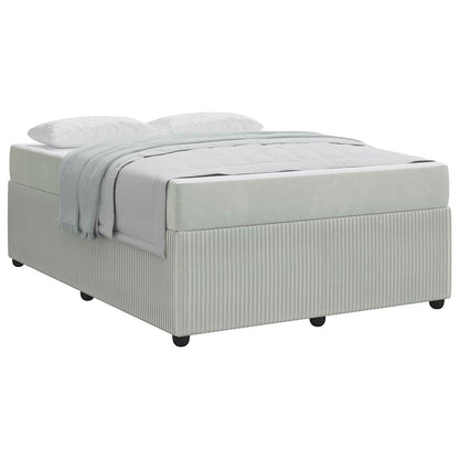 Bedframe met matras Anders Lichtgrijs 140 x 200 cm Fluweel