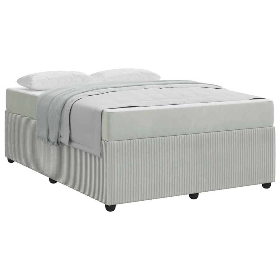 Bedframe met matras Anders Lichtgrijs 140 x 200 cm Fluweel