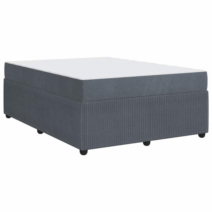 Bedframe met matras Anders Donkergrijs 140 x 200 cm Fluweel