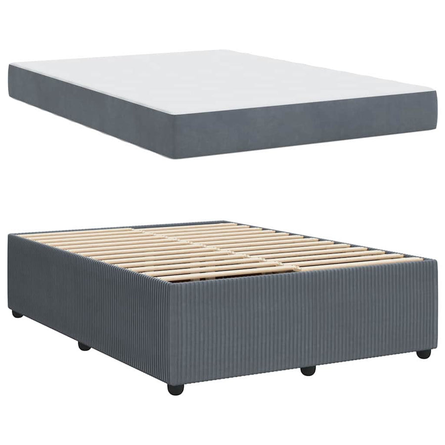 Bedframe met matras Anders Donkergrijs 140 x 200 cm Fluweel