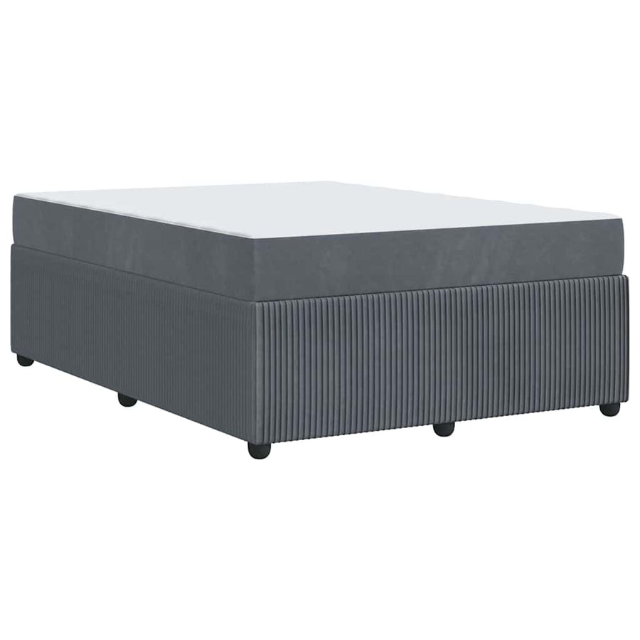 Bedframe met matras Anders Donkergrijs 140 x 200 cm Fluweel