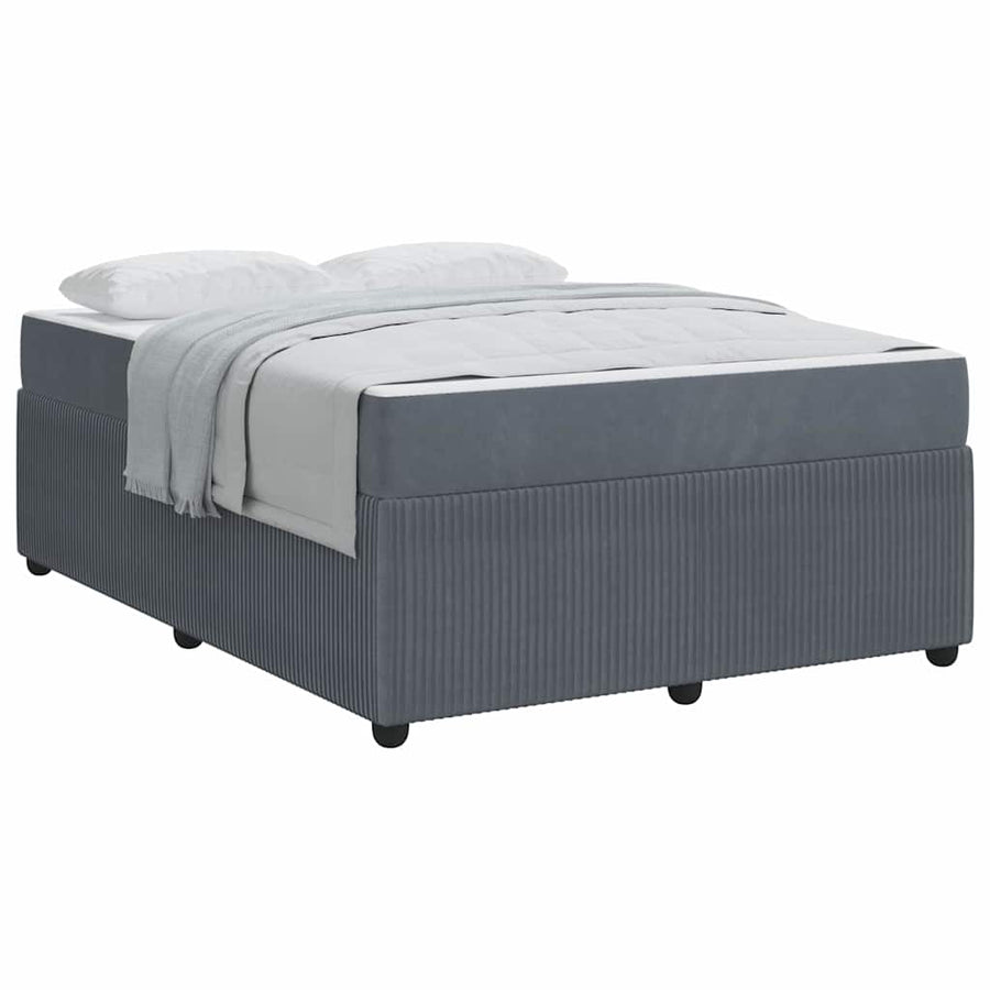 Bedframe met matras Anders Donkergrijs 140 x 200 cm Fluweel