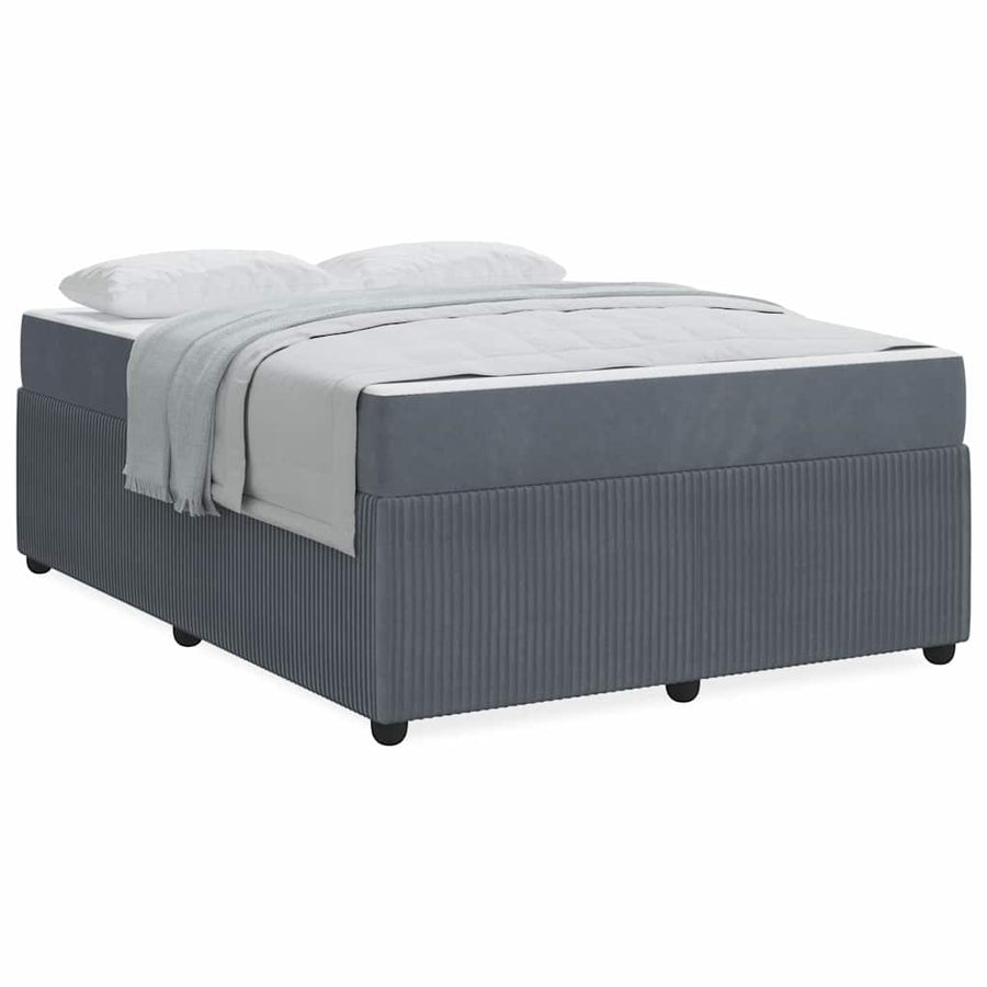 Bedframe met matras Anders Donkergrijs 140 x 200 cm Fluweel