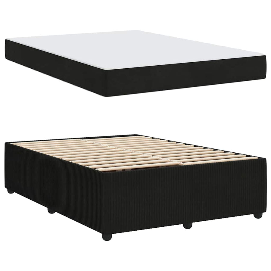 Bedframe met matras met matras Zwart 140 x 200 cm Fluweel