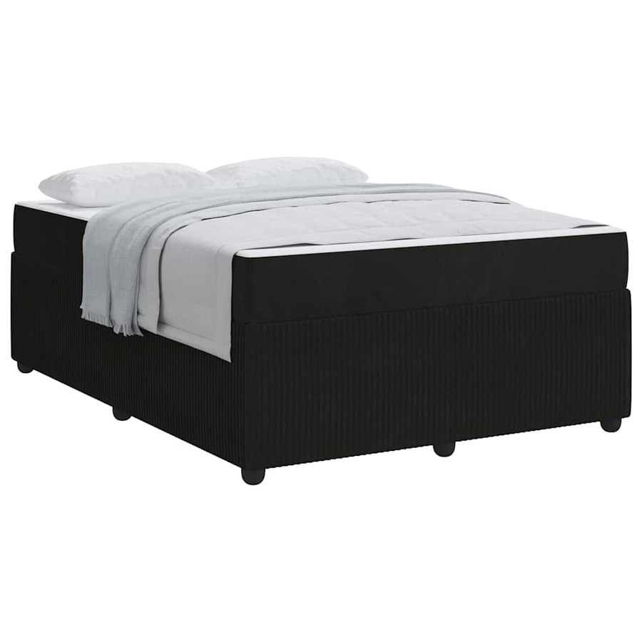 Bedframe met matras met matras Zwart 140 x 200 cm Fluweel