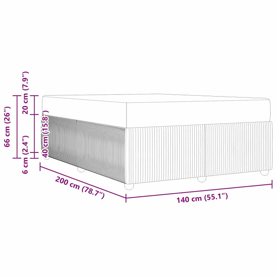 Bedframe met matras met matras Zwart 140 x 200 cm Fluweel