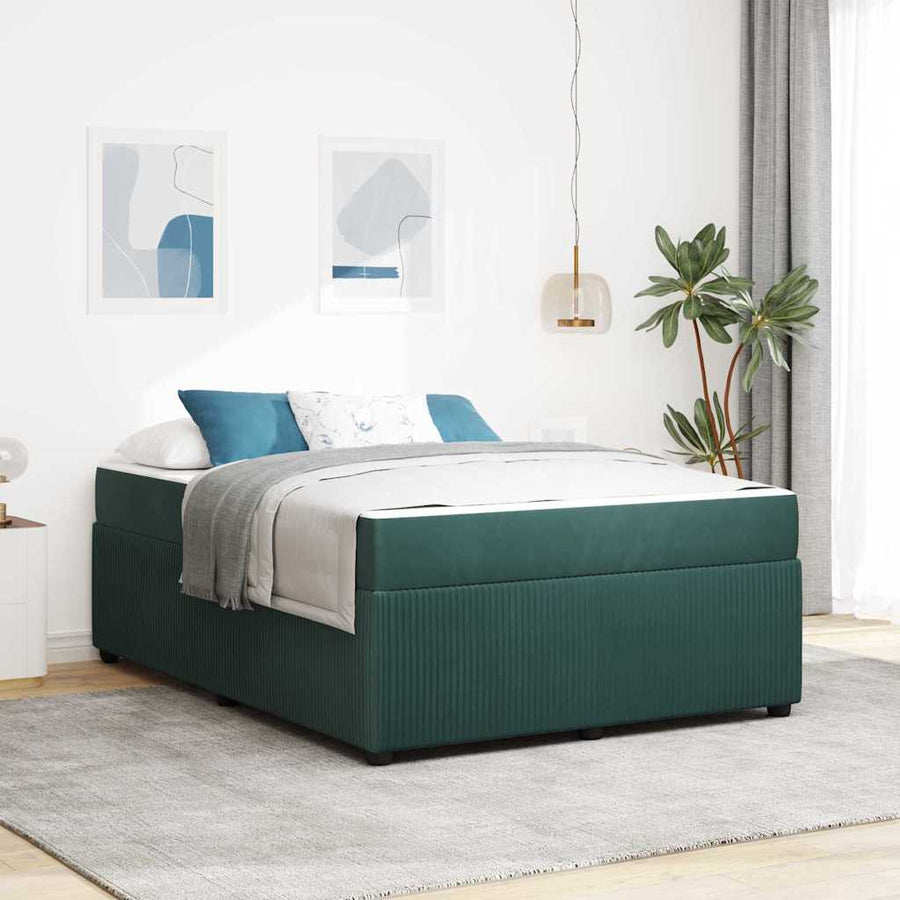 Bedframe met matras Anders Donkergroen 140 x 200 cm Fluweel