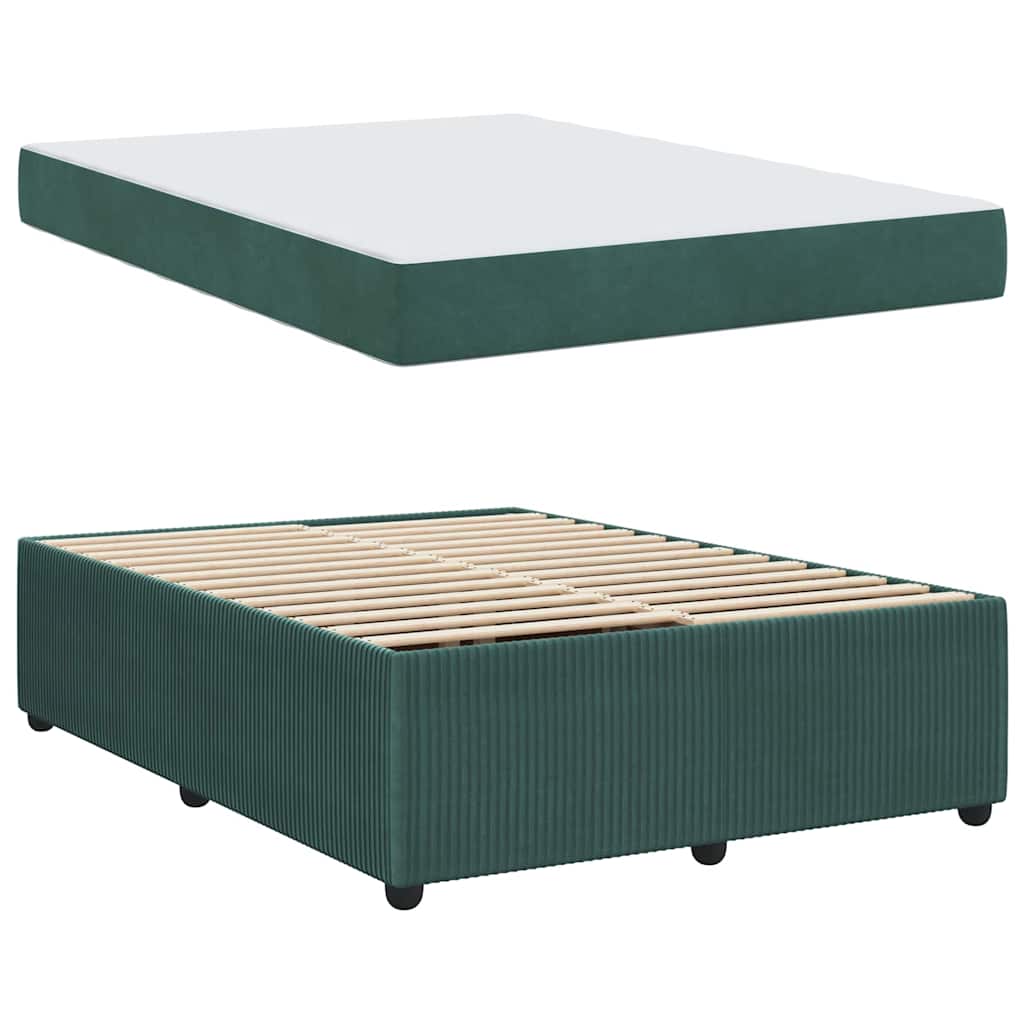 Bedframe met matras Anders Donkergroen 140 x 200 cm Fluweel