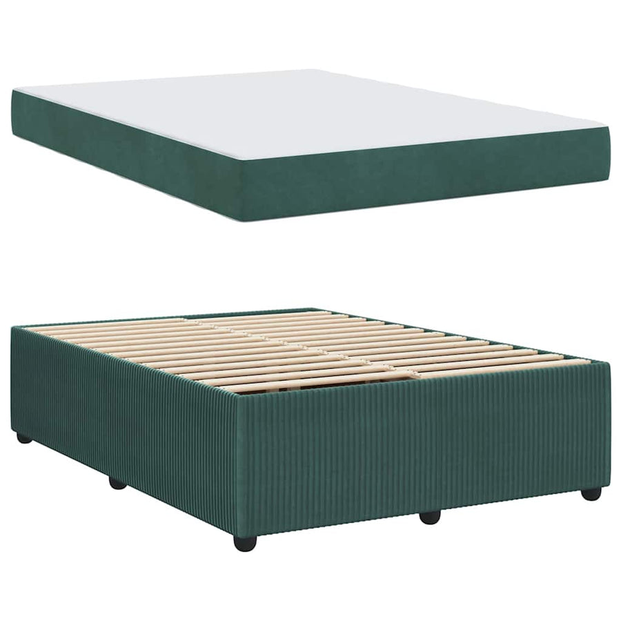 Bedframe met matras Anders Donkergroen 140 x 200 cm Fluweel