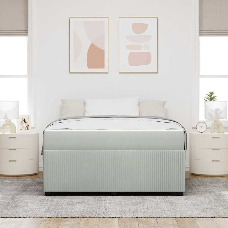Bedframe met matras Anders Lichtgrijs 160 x 200 cm Fluweel