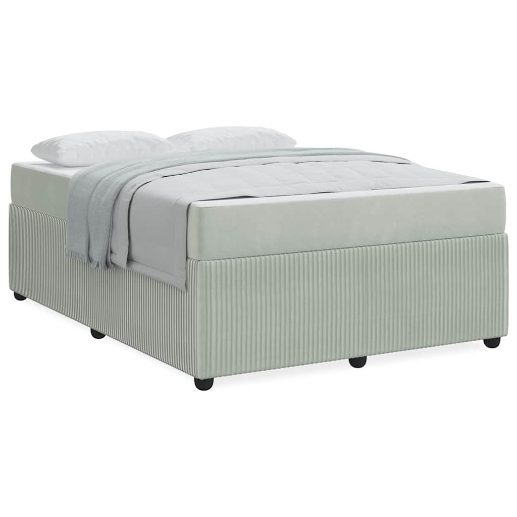 Bedframe met matras Anders Lichtgrijs 160 x 200 cm Fluweel