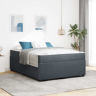 Bed Frame with Mattress Dark Grey 160 x 200 cm Fabric