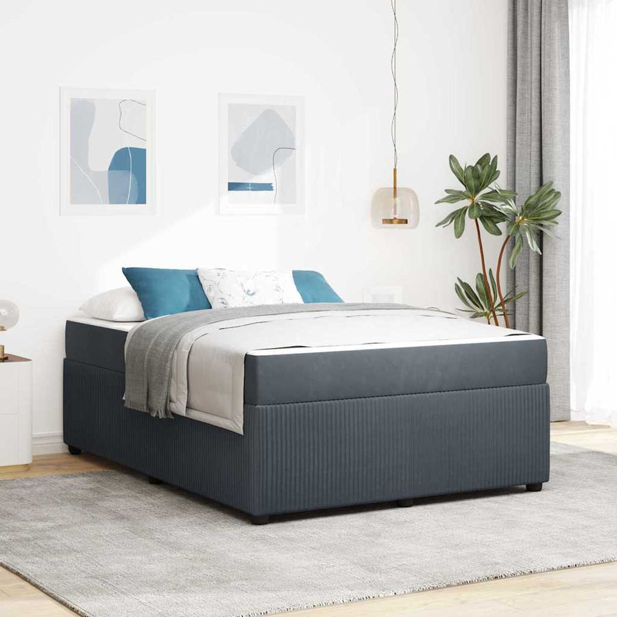 Bedframe met matras Anders Donkergrijs 160 x 200 cm Fluweel