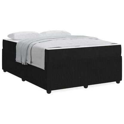 Bedframe met matras Anders Zwart 160 x 200 cm Fluweel