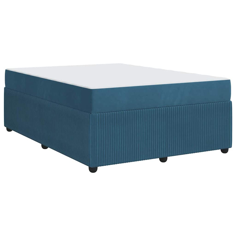 Bedframe met matras met matras Blauw 160 x 200 cm Fluweel