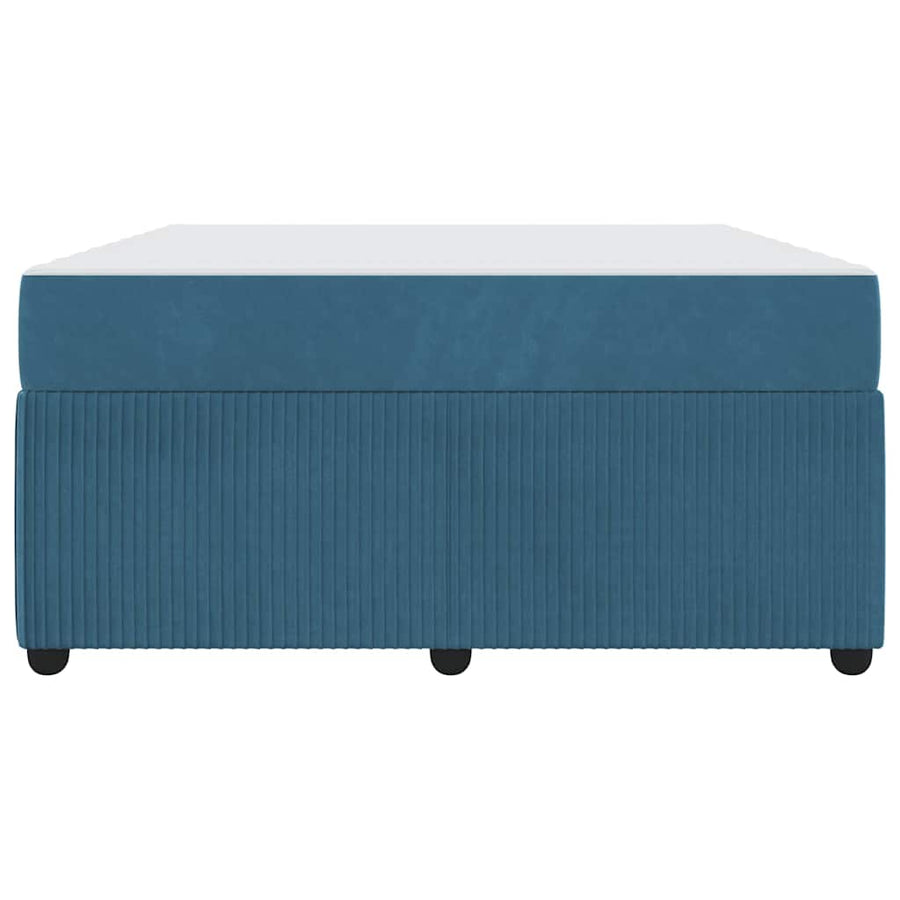 Bedframe met matras met matras Blauw 160 x 200 cm Fluweel