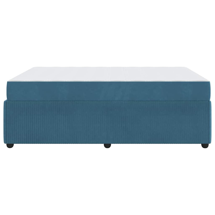 Bedframe met matras met matras Blauw 160 x 200 cm Fluweel