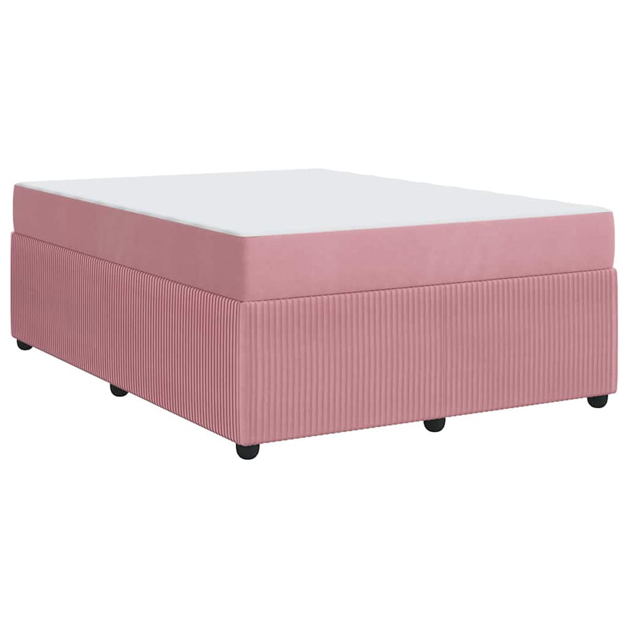 Bedframe met matras met matras Roze 160 x 200 cm Fluweel