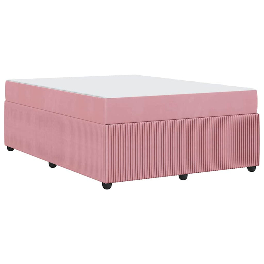Bedframe met matras met matras Roze 160 x 200 cm Fluweel