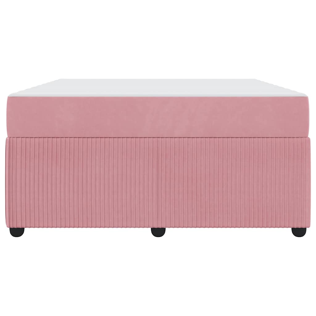 Bedframe met matras met matras Roze 160 x 200 cm Fluweel