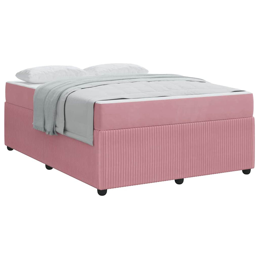 Bedframe met matras met matras Roze 160 x 200 cm Fluweel