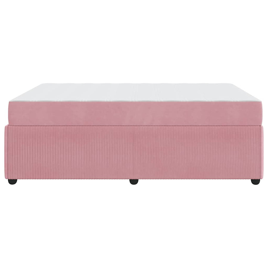 Bedframe met matras met matras Roze 160 x 200 cm Fluweel
