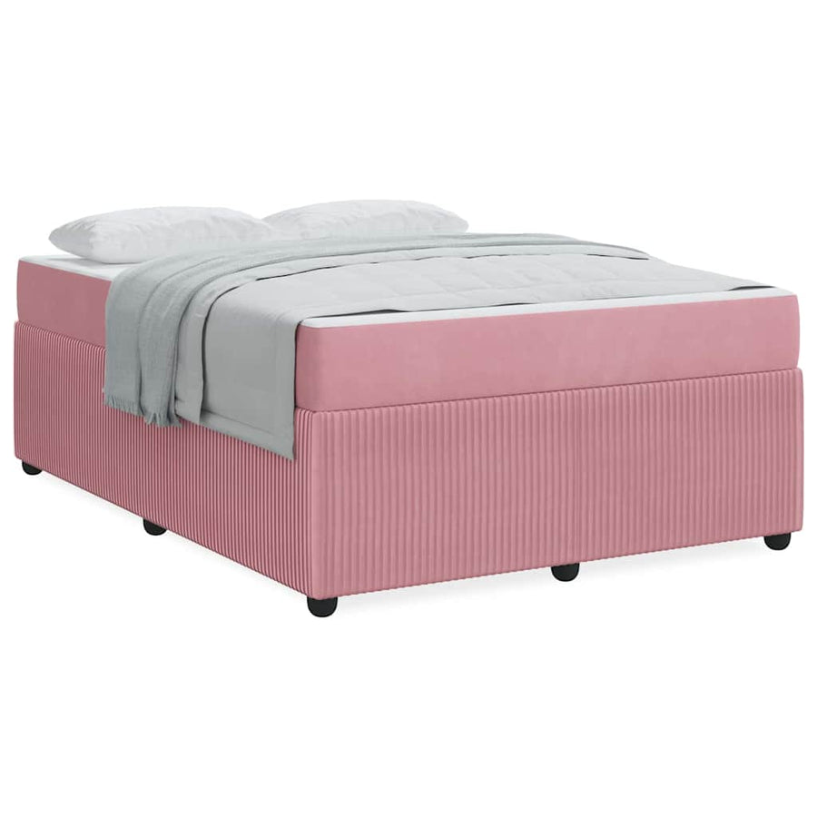 Bedframe met matras met matras Roze 160 x 200 cm Fluweel