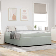 Bed frame with mattress Light Gray 180 x 200 cm Fabric