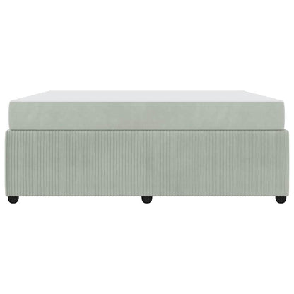 Bedframe met matras Lichtgrijs en Wit en Lichtgrijs Fluweel