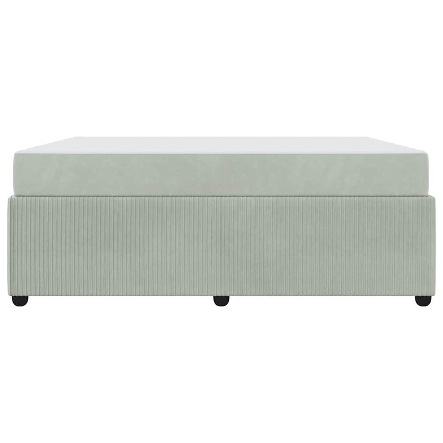 Bedframe met matras Lichtgrijs en Wit en Lichtgrijs Fluweel