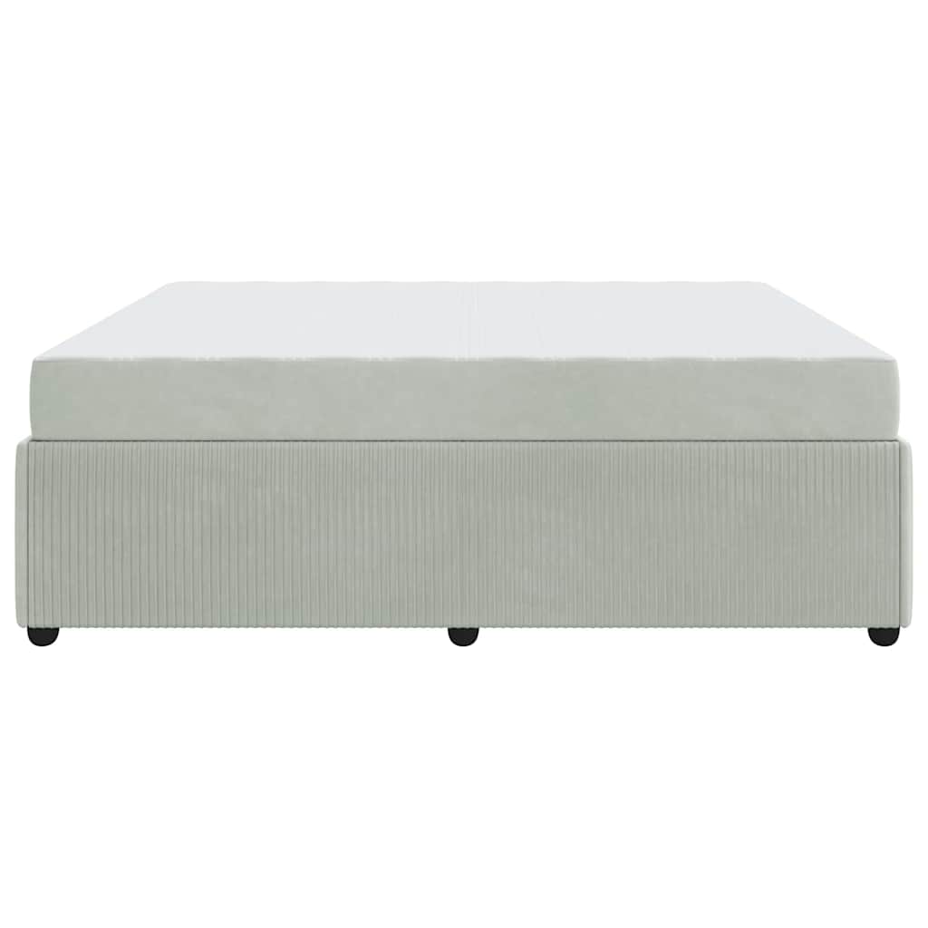 Bedframe met matras Lichtgrijs en Wit en Lichtgrijs Fluweel