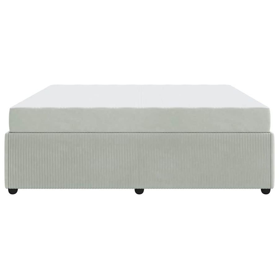 Bedframe met matras Lichtgrijs en Wit en Lichtgrijs Fluweel