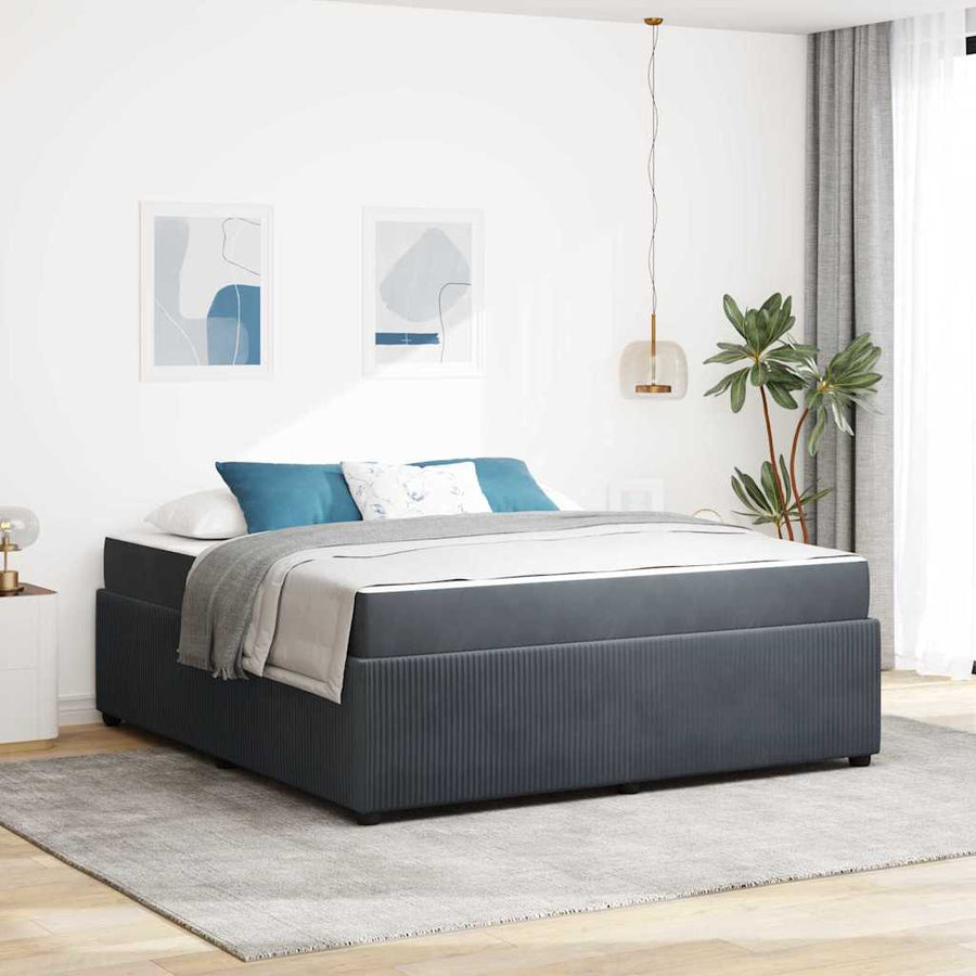 Bedframe met matras Anders Donkergrijs 180 x 200 cm Fluweel