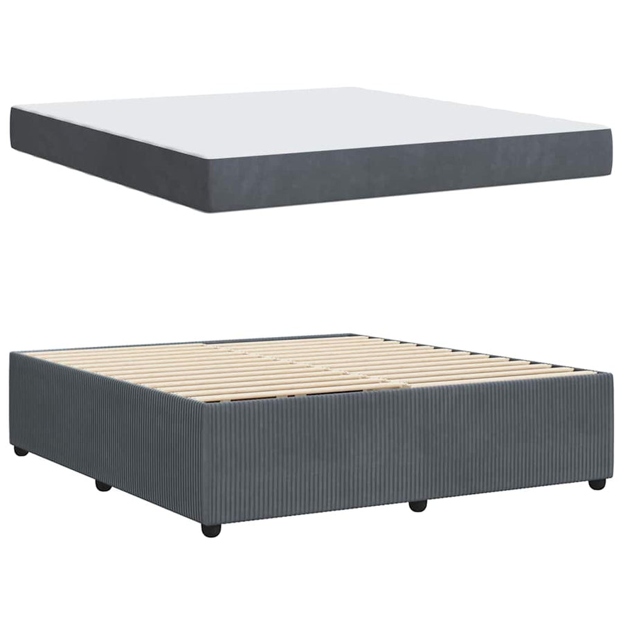 Bedframe met matras Anders Donkergrijs 180 x 200 cm Fluweel
