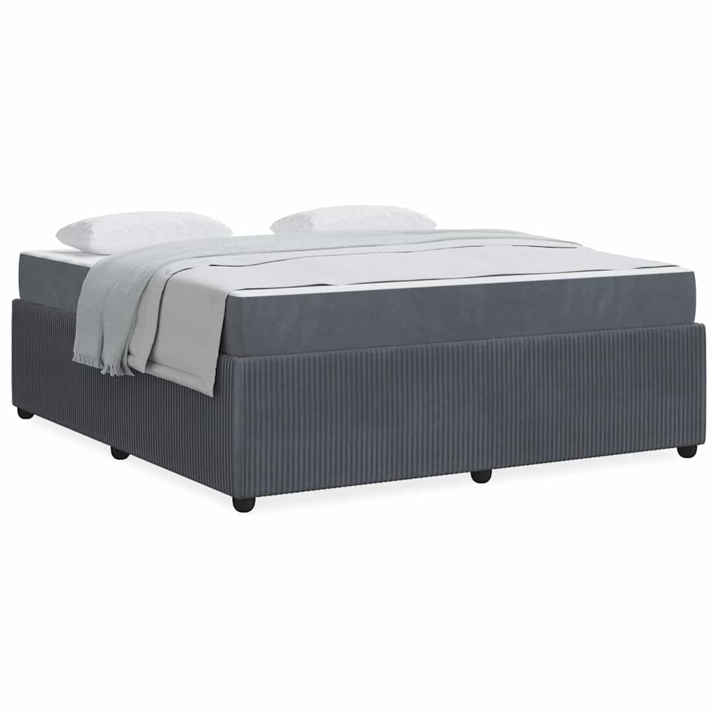 Bedframe met matras Anders Donkergrijs 180 x 200 cm Fluweel