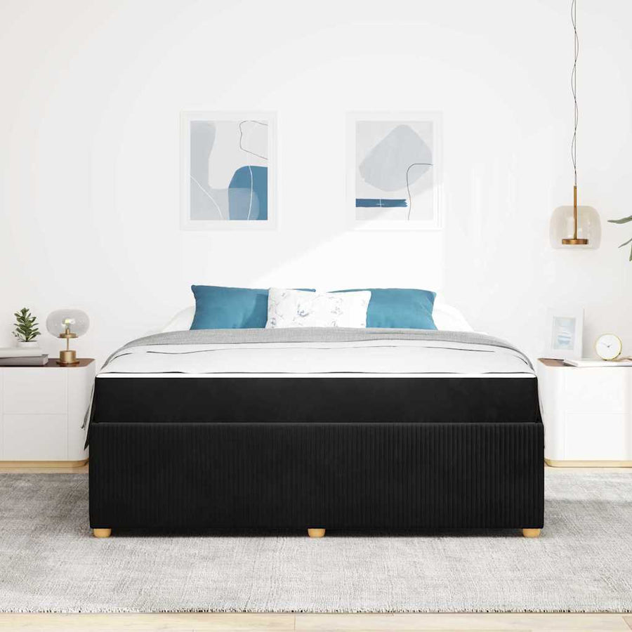 Bedframe met matras Anders Zwart 180 x 200 cm Fluweel