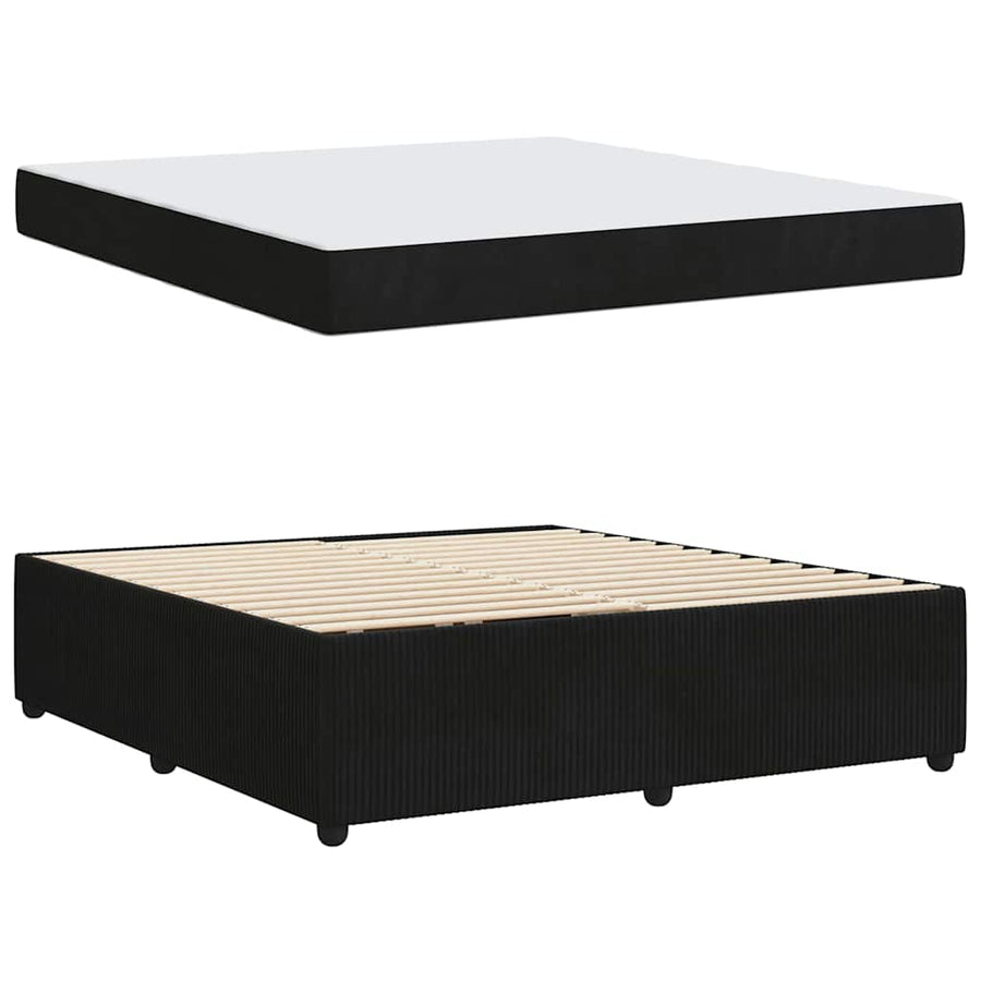 Bedframe met matras Anders Zwart 180 x 200 cm Fluweel